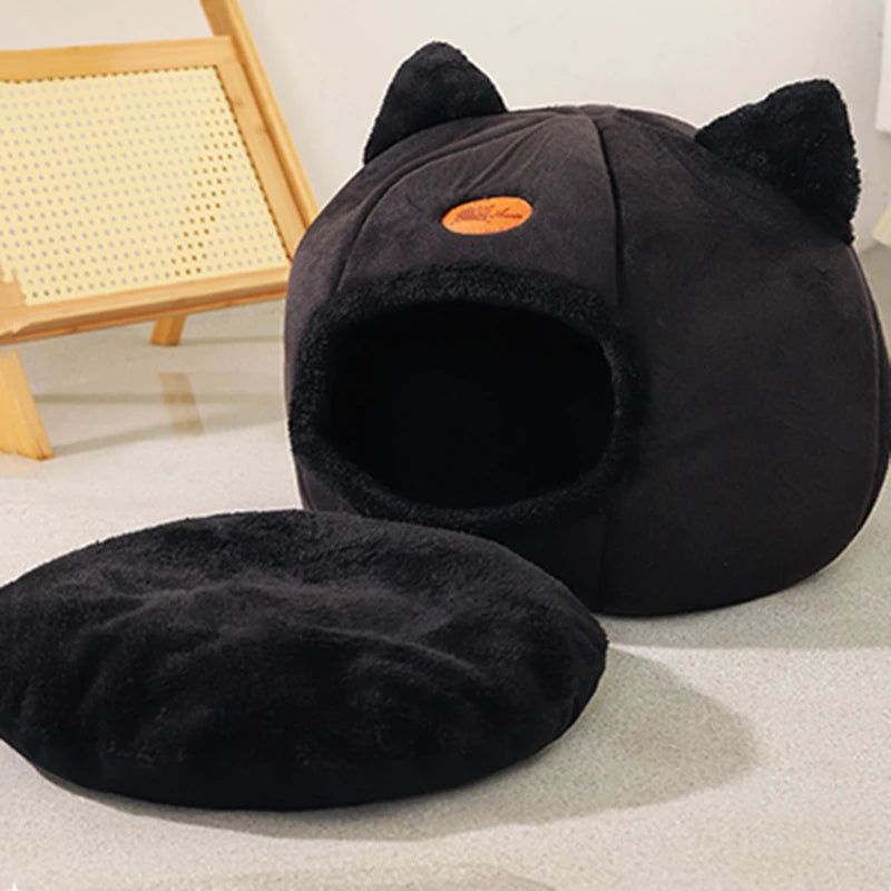 Lit de chat confortable et chaud pour l’hiver, idéal pour siestes