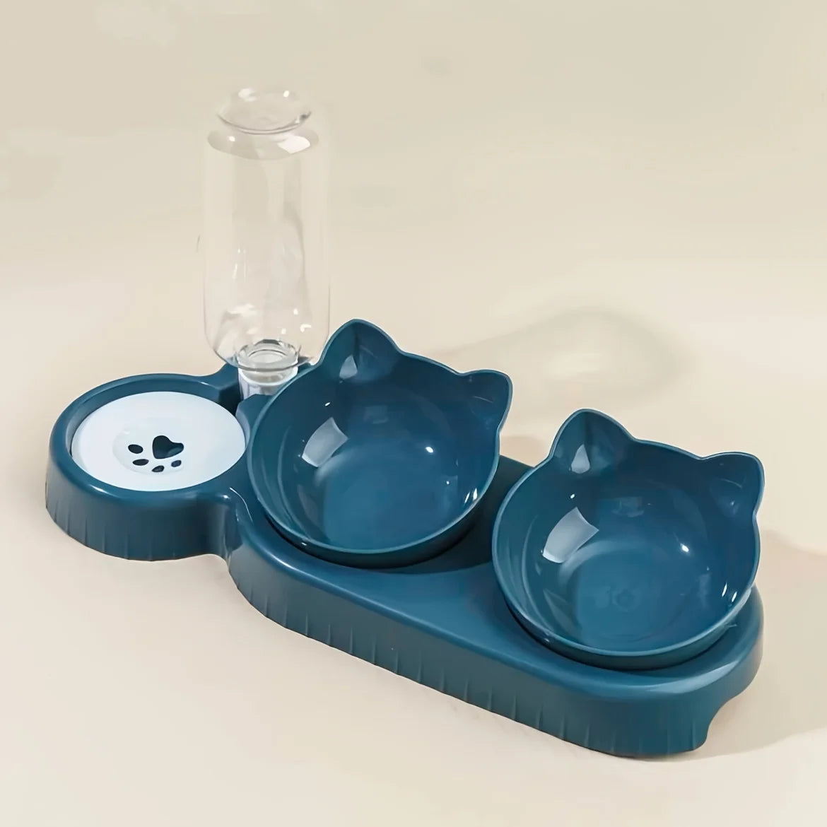 Bols à eau et à nourriture pour chats, avec mangeoire